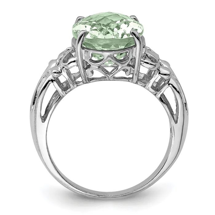 Rings Goldia Sterling Silver Rhodium Oval CheckerCut Green Quartz Gemstone Birthstone Ring Fine Jewelry Gift for Her Rings Goldia Sterling Silver Rhodium Oval CheckerCut Green Quartz Gemstone Birthstone Ring Fine Jewelry Gift for Her