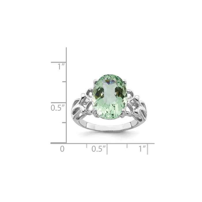 Rings Goldia Sterling Silver Rhodium Oval CheckerCut Green Quartz Gemstone Birthstone Ring Fine Jewelry Gift for Her Rings Goldia Sterling Silver Rhodium Oval CheckerCut Green Quartz Gemstone Birthstone Ring Fine Jewelry Gift for Her