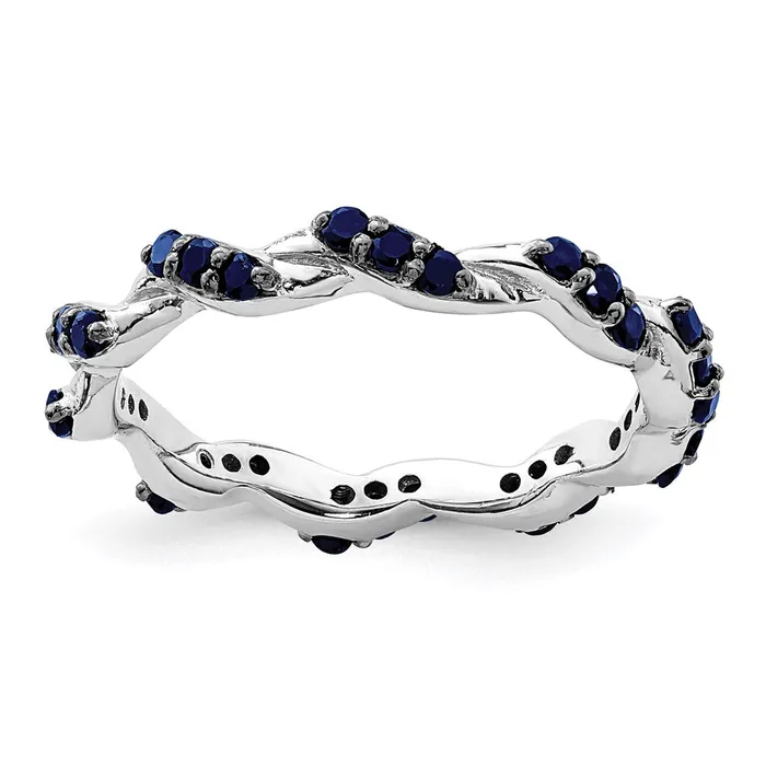 Rings Goldia Sterling Silver Rhodiumplated Created Sapphire Twisted Eternity Ring Rings Goldia Sterling Silver Rhodiumplated Created Sapphire Twisted Eternity Ring