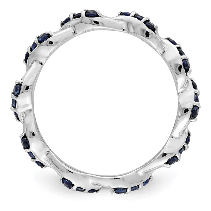 Rings Goldia Sterling Silver Rhodiumplated Created Sapphire Twisted Eternity Ring
