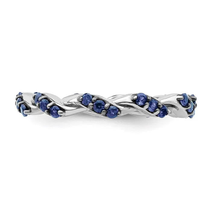 Rings Goldia Sterling Silver Rhodiumplated Created Sapphire Twisted Eternity Ring