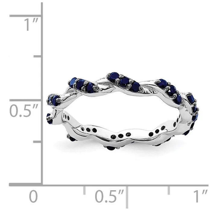 Rings Goldia Sterling Silver Rhodiumplated Created Sapphire Twisted Eternity Ring