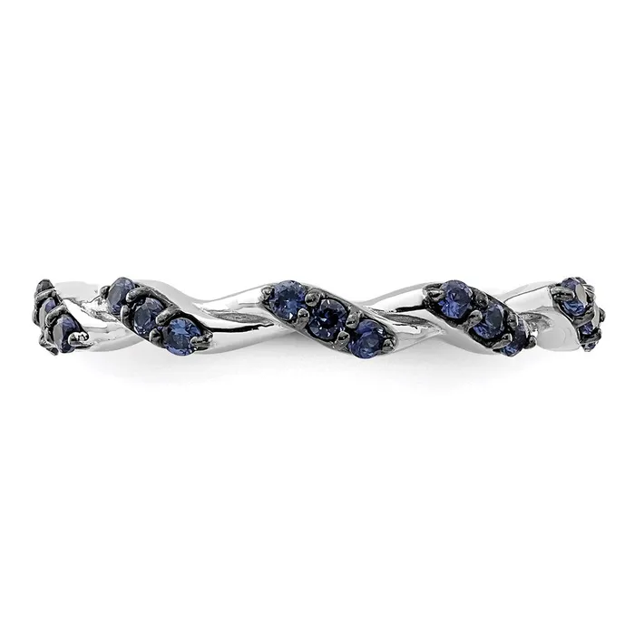 Rings Goldia Sterling Silver Rhodiumplated Created Sapphire Twisted Eternity Ring