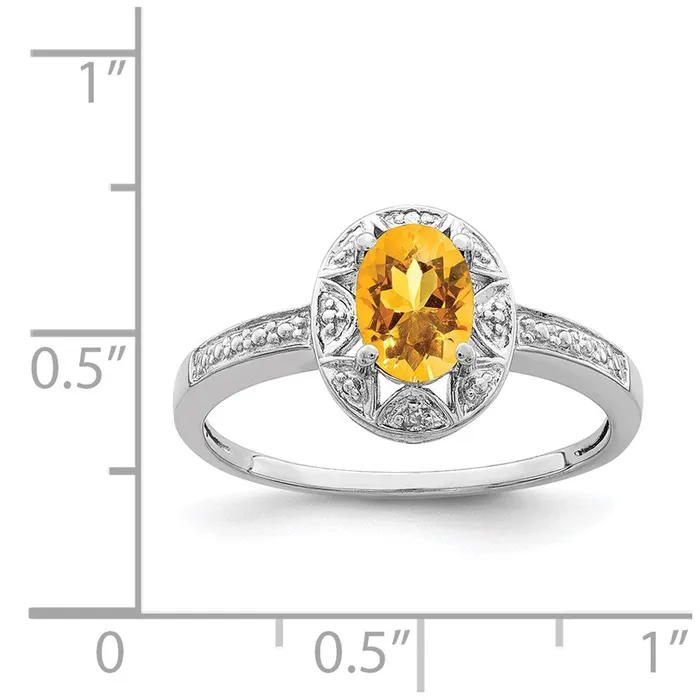 Rings Goldia Sterling Silver Rhodiumplated Diamond u0026 Citrine Ring