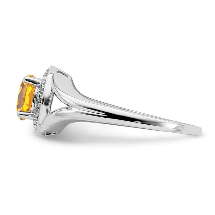 Rings Goldia Sterling Silver Rhodiumplated Diamond u0026 Citrine Ring