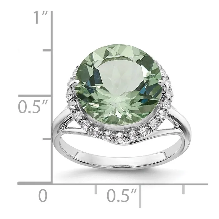 Rings Goldia Sterling Silver Rhodium White Topaz u0026 Green Quartz Ring