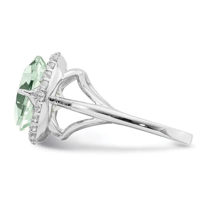 Rings Goldia Sterling Silver Rhodium White Topaz u0026 Green Quartz Ring