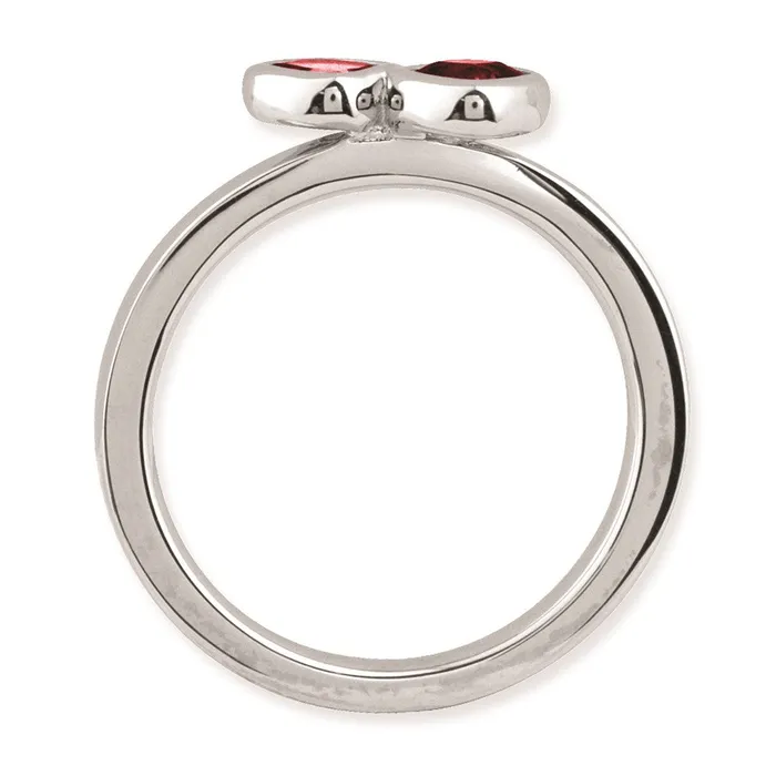 Rings Goldia Sterling Silver Stackable Expressions Dbl Cushion Cut Garnet Ring