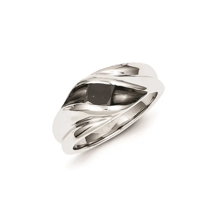Rings Goldia Sterling Silver u0026 Black Rhodium and Black Diamond Mens Ring