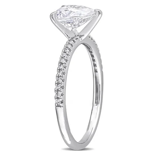 Rings JMS always Original Amour 14k White Gold 110 CT Diamond TW And 1 14 CT TGW Created White Moissanite Solitaire Ring Rings JMS always Original Amour 14k White Gold 110 CT Diamond TW And 1 14 CT TGW Created White Moissanite Solitaire Ring