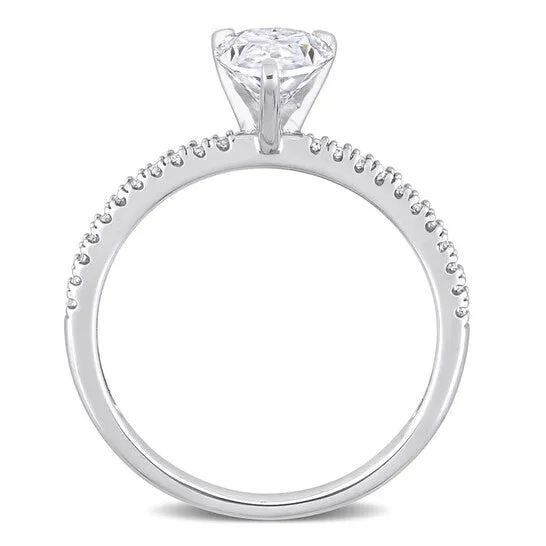 Rings JMS always Original Amour 14k White Gold 110 CT Diamond TW And 1 14 CT TGW Created White Moissanite Solitaire Ring Rings JMS always Original Amour 14k White Gold 110 CT Diamond TW And 1 14 CT TGW Created White Moissanite Solitaire Ring