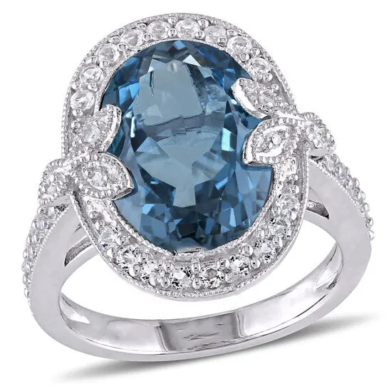 Rings JMS always Original Amour Silver 003 CT Diamond TW And 7 78 CT TGW Blue Topaz London White Topaz Fashion Ring Rings JMS always Original Amour Silver 003 CT Diamond TW And 7 78 CT TGW Blue Topaz London White Topaz Fashion Ring