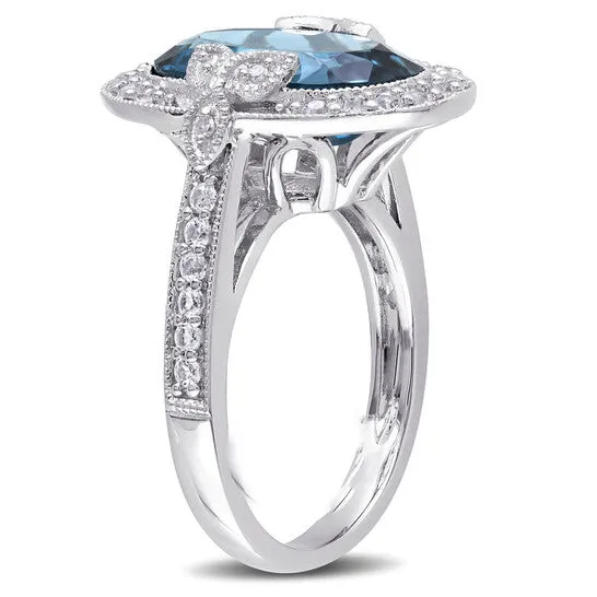 Rings JMS always Original Amour Silver 003 CT Diamond TW And 7 78 CT TGW Blue Topaz London White Topaz Fashion Ring Rings JMS always Original Amour Silver 003 CT Diamond TW And 7 78 CT TGW Blue Topaz London White Topaz Fashion Ring