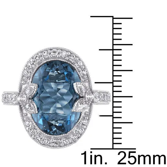 Rings JMS always Original Amour Silver 003 CT Diamond TW And 7 78 CT TGW Blue Topaz London White Topaz Fashion Ring Rings JMS always Original Amour Silver 003 CT Diamond TW And 7 78 CT TGW Blue Topaz London White Topaz Fashion Ring