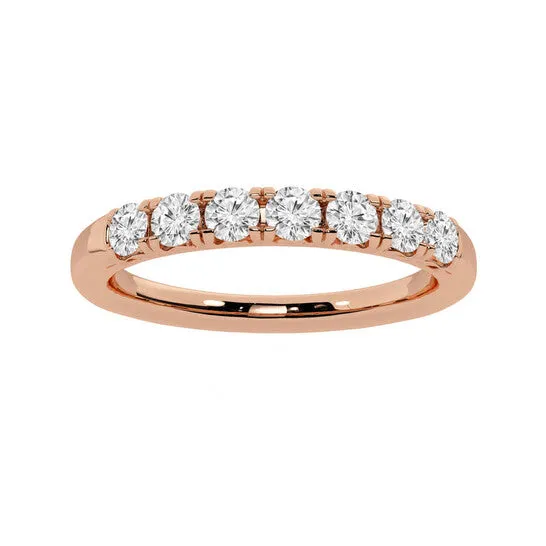 Rings JMS always Original Brilliant Diamond 14K Rose Gold 12 CTTW RoundCut LAB GROWN Diamond Seven Stone Anniversary Band GSI Rings JMS always Original Brilliant Diamond 14K Rose Gold 12 CTTW RoundCut LAB GROWN Diamond Seven Stone Anniversary Band GSI