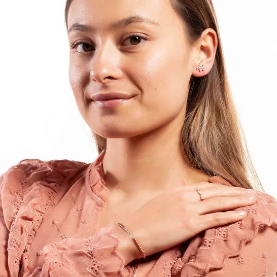 Rings JMS always Original Elegant Confetti Womens 18K Rose Gold Plated CZ Simulated Diamond Stackable Wave Ring Rings JMS always Original Elegant Confetti Womens 18K Rose Gold Plated CZ Simulated Diamond Stackable Wave Ring