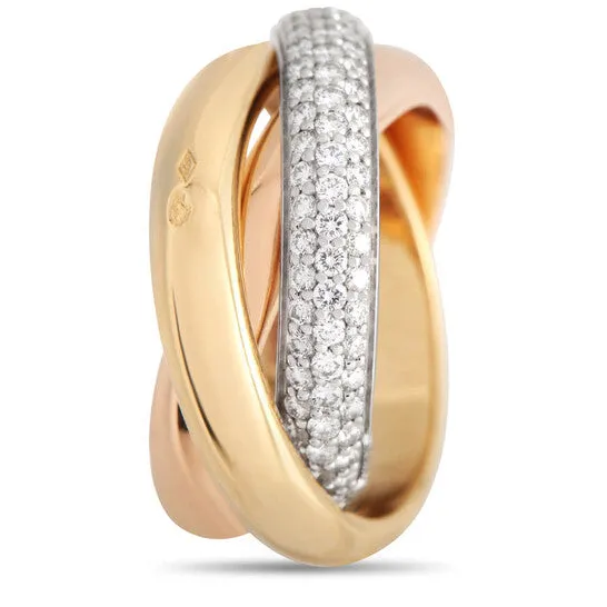 Rings JMS always Original PreOwned Cartier Trinity 18K Yellow Gold White Gold Rose Gold Diamond Ring Rings JMS always Original PreOwned Cartier Trinity 18K Yellow Gold White Gold Rose Gold Diamond Ring