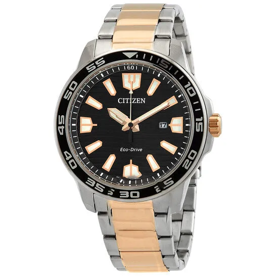 Rings Original Citizen EcoDrive Black Dial Twotone Mens Watch AW152484E JMS always Rings Original Citizen EcoDrive Black Dial Twotone Mens Watch AW152484E JMS always