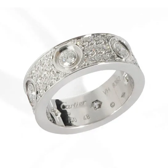 Rings Original PreOwned Cartier Love DiamondPaved Ring in 18K White Gold 126 CTW JMS always Rings Original PreOwned Cartier Love DiamondPaved Ring in 18K White Gold 126 CTW JMS always