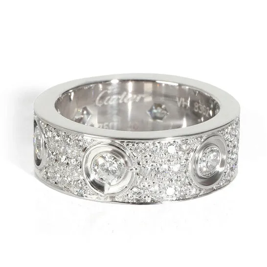 Rings Original PreOwned Cartier Love DiamondPaved Ring in 18K White Gold 126 CTW JMS always Rings Original PreOwned Cartier Love DiamondPaved Ring in 18K White Gold 126 CTW JMS always