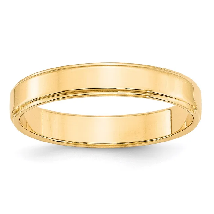 Rings Solid 10K Yellow Gold 4mm Flat with Step Edge MensWomens Wedding Band Ring Size 9 Goldia Rings Solid 10K Yellow Gold 4mm Flat with Step Edge MensWomens Wedding Band Ring Size 9 Goldia