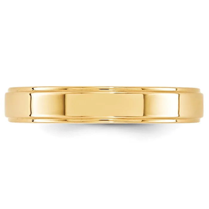 Rings Solid 10K Yellow Gold 4mm Flat with Step Edge MensWomens Wedding Band Ring Size 9 Goldia Rings Solid 10K Yellow Gold 4mm Flat with Step Edge MensWomens Wedding Band Ring Size 9 Goldia