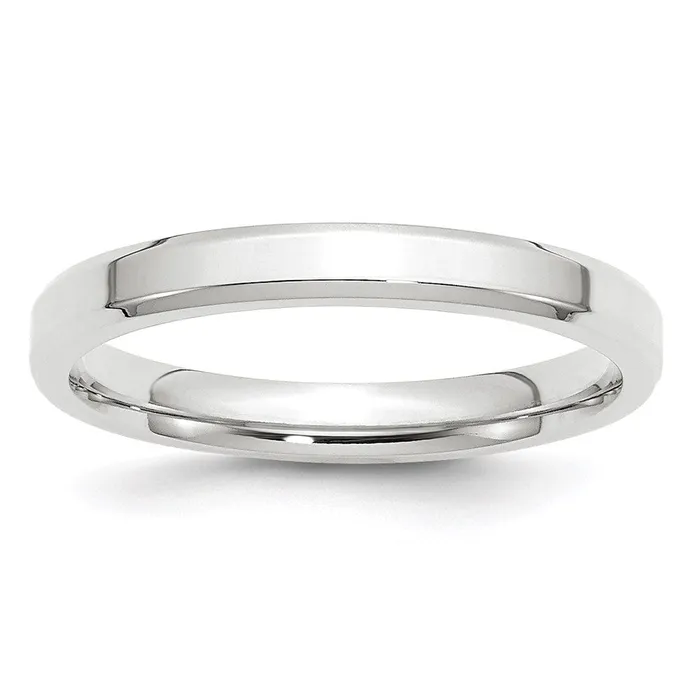 Rings Solid 14K White Gold 3mm Bevel Edge Comfort Fit MensWomens Wedding Band Ring Size 4 Goldia Rings Solid 14K White Gold 3mm Bevel Edge Comfort Fit MensWomens Wedding Band Ring Size 4 Goldia