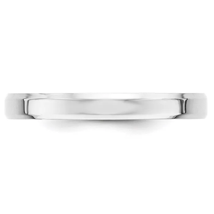 Rings Solid 14K White Gold 3mm Bevel Edge Comfort Fit MensWomens Wedding Band Ring Size 4 Goldia Rings Solid 14K White Gold 3mm Bevel Edge Comfort Fit MensWomens Wedding Band Ring Size 4 Goldia