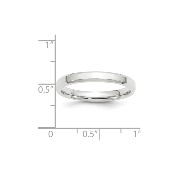 Rings Solid 14K White Gold 3mm Bevel Edge Comfort Fit MensWomens Wedding Band Ring Size 4 Goldia Rings Solid 14K White Gold 3mm Bevel Edge Comfort Fit MensWomens Wedding Band Ring Size 4 Goldia