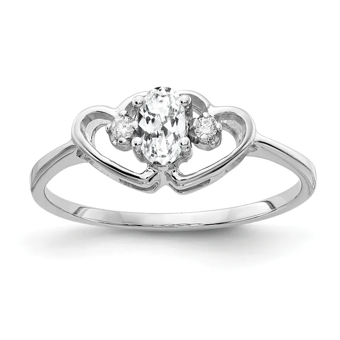 Rings Solid 14k White Gold 5x3mm Oval Cubic Zirconia AAA Simulated CZ Ring Goldia Rings Solid 14k White Gold 5x3mm Oval Cubic Zirconia AAA Simulated CZ Ring Goldia
