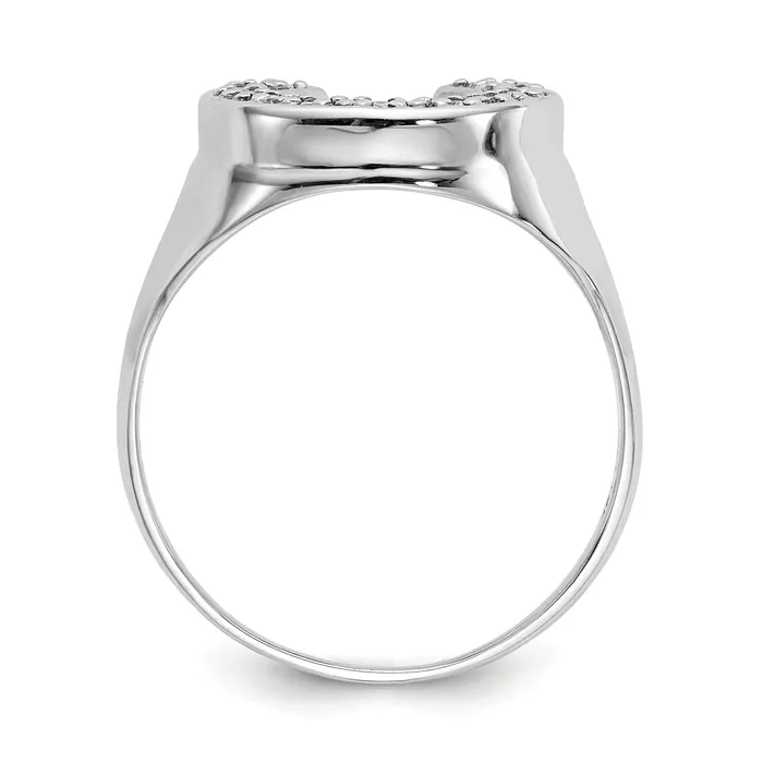 Rings Solid 14k White Gold AA Simulated CZ mens Ring Goldia