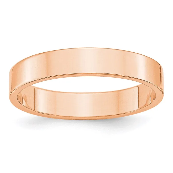Rings Solid 14K Yellow Gold Rose Gold 4mm Light Weight Flat MensWomens Wedding Band Ring Size 135 Goldia Rings Solid 14K Yellow Gold Rose Gold 4mm Light Weight Flat MensWomens Wedding Band Ring Size 135 Goldia