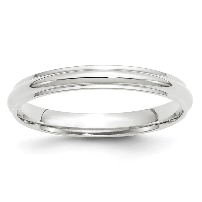 Rings Solid 18K White Gold 3mm Half Round with Edge MensWomens Wedding Band Ring Size 55 Goldia Rings Solid 18K White Gold 3mm Half Round with Edge MensWomens Wedding Band Ring Size 55 Goldia