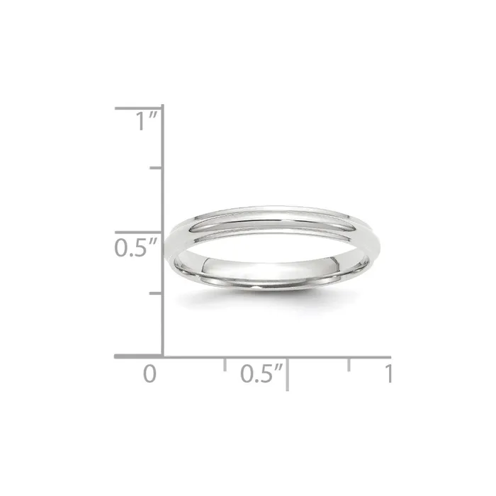 Rings Solid 18K White Gold 3mm Half Round with Edge MensWomens Wedding Band Ring Size 55 Goldia Rings Solid 18K White Gold 3mm Half Round with Edge MensWomens Wedding Band Ring Size 55 Goldia