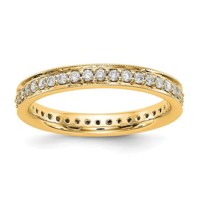 Rings Solid Real 14k Polished Round 12 CT Vintage CZ Eternity Wedding Band Ring Goldia Rings Solid Real 14k Polished Round 12 CT Vintage CZ Eternity Wedding Band Ring Goldia