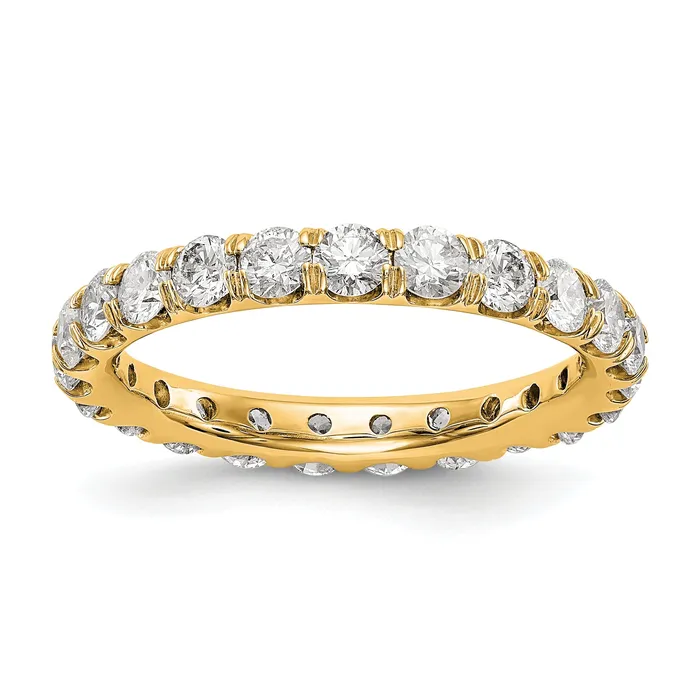 Rings Solid Real 14k Polished U Shared Prong 2ct CZ Eternity Wedding Band Ring Goldia Rings Solid Real 14k Polished U Shared Prong 2ct CZ Eternity Wedding Band Ring Goldia