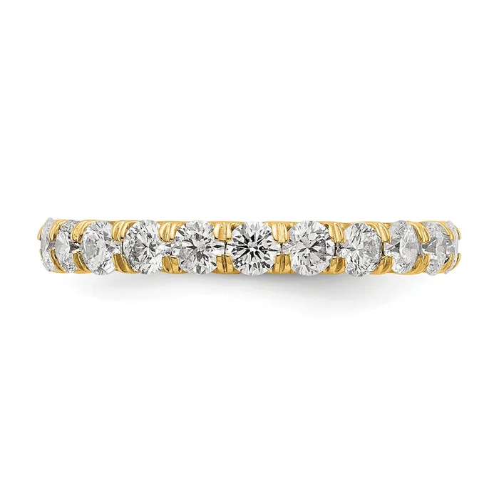 Rings Solid Real 14k Polished U Shared Prong 2ct CZ Eternity Wedding Band Ring Goldia