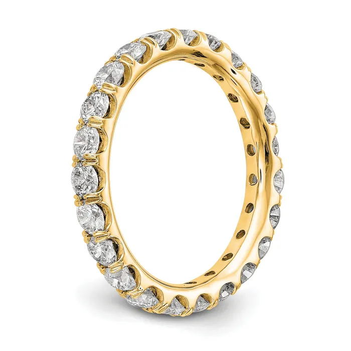 Rings Solid Real 14k Polished U Shared Prong 2ct CZ Eternity Wedding Band Ring Goldia