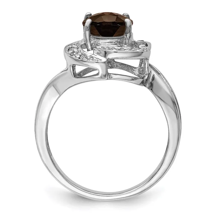 Rings Sterling Silver Rhodium Smoky Quartz u0026 Diamond Ring Goldia