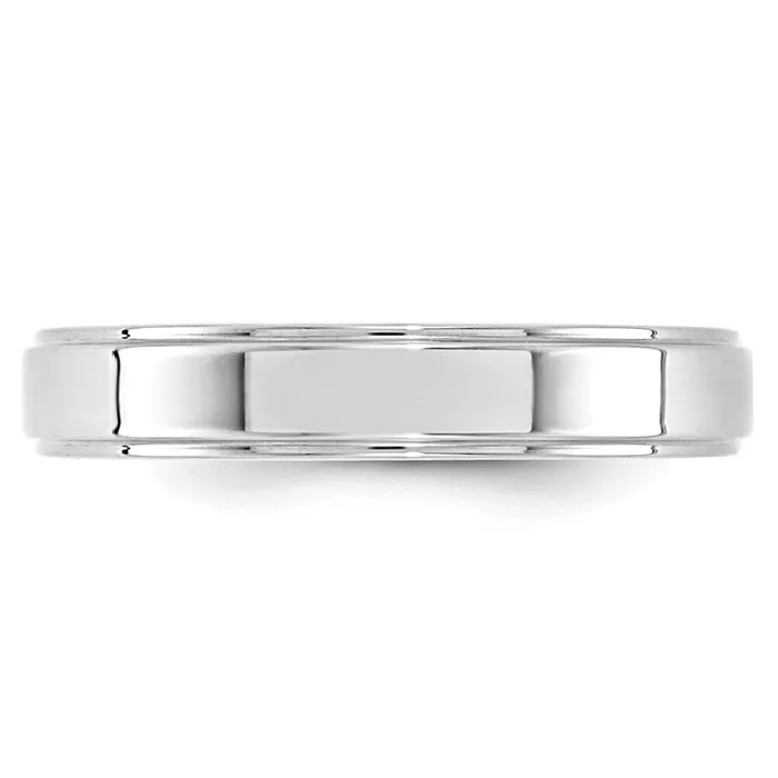 Solid 10K White Gold 4mm Flat with Step Edge MensWomens Wedding Band Ring Size 115 Goldia Rings Solid 10K White Gold 4mm Flat with Step Edge MensWomens Wedding Band Ring Size 115 Goldia Rings