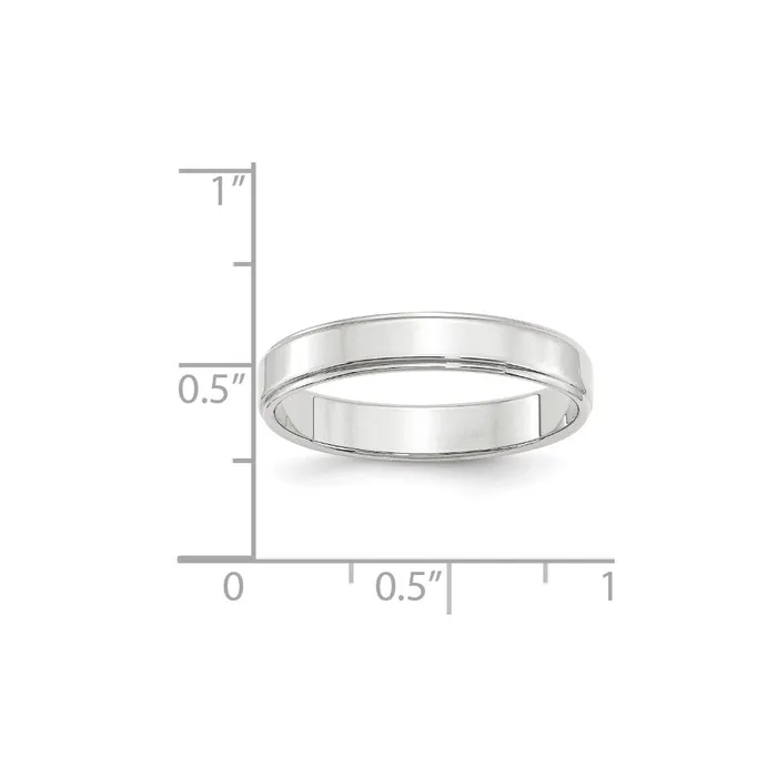 Solid 10K White Gold 4mm Flat with Step Edge MensWomens Wedding Band Ring Size 115 Goldia Rings Solid 10K White Gold 4mm Flat with Step Edge MensWomens Wedding Band Ring Size 115 Goldia Rings
