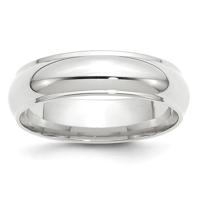 Solid 10K White Gold 6mm Half Round with Edge MensWomens Wedding Band Ring Size 4 Goldia Rings Solid 10K White Gold 6mm Half Round with Edge MensWomens Wedding Band Ring Size 4 Goldia Rings