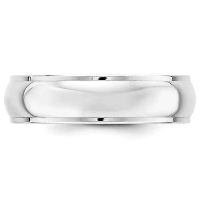 Solid 10K White Gold 6mm Half Round with Edge MensWomens Wedding Band Ring Size 4 Goldia Rings Solid 10K White Gold 6mm Half Round with Edge MensWomens Wedding Band Ring Size 4 Goldia Rings