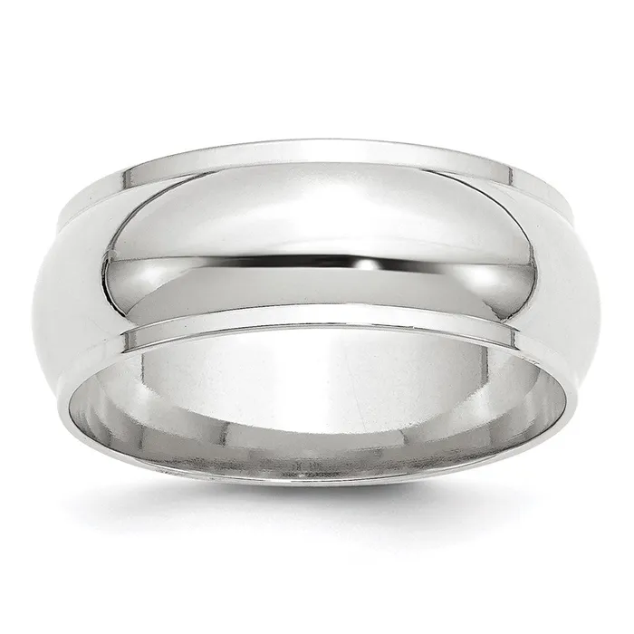 Solid 10K White Gold 8mm Half Round with Edge MensWomens Wedding Band Ring Size 10 Goldia Rings Solid 10K White Gold 8mm Half Round with Edge MensWomens Wedding Band Ring Size 10 Goldia Rings