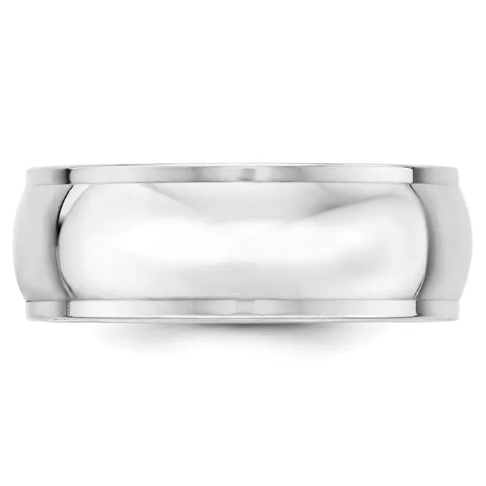 Solid 10K White Gold 8mm Half Round with Edge MensWomens Wedding Band Ring Size 10 Goldia Rings Solid 10K White Gold 8mm Half Round with Edge MensWomens Wedding Band Ring Size 10 Goldia Rings