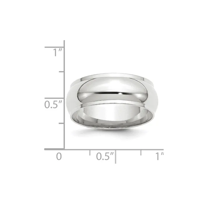 Solid 10K White Gold 8mm Half Round with Edge MensWomens Wedding Band Ring Size 10 Goldia Rings Solid 10K White Gold 8mm Half Round with Edge MensWomens Wedding Band Ring Size 10 Goldia Rings