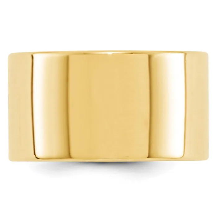 Solid 10K Yellow Gold 12mm Light Weight Flat MensWomens Wedding Band Ring Size 55 Goldia Rings Solid 10K Yellow Gold 12mm Light Weight Flat MensWomens Wedding Band Ring Size 55 Goldia Rings