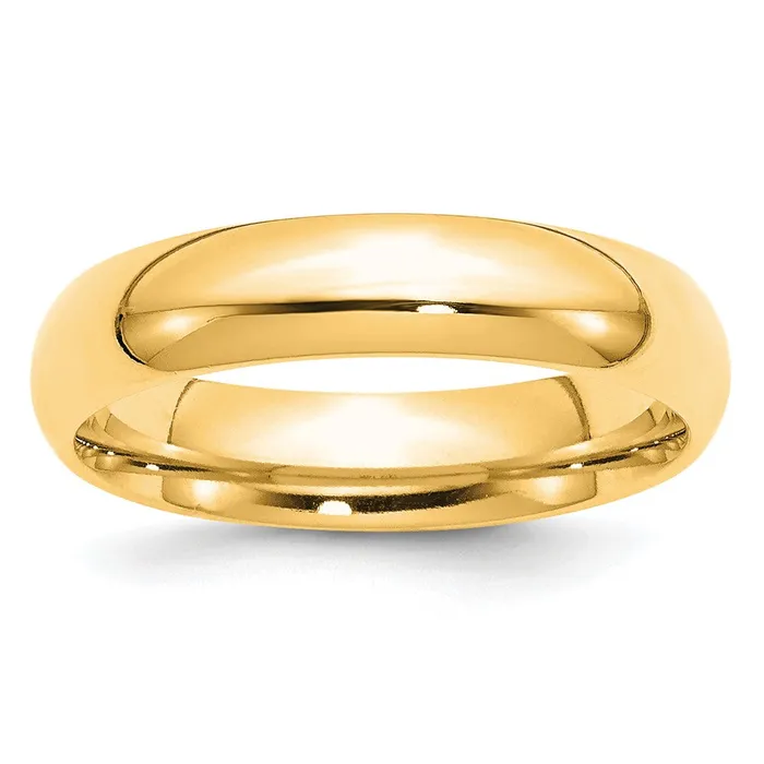 Solid 10K Yellow Gold 5mm Comfort Fit MensWomens Wedding Band Ring Size 65 Goldia Rings