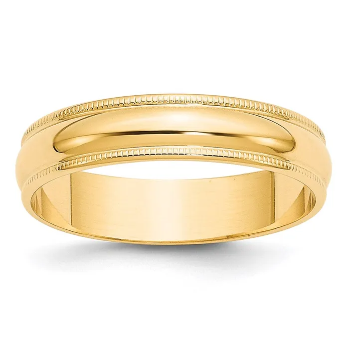 Solid 10K Yellow Gold 5mm Light Weight Milgrain Half Round MensWomens Wedding Band Ring Size 85 Goldia Rings Solid 10K Yellow Gold 5mm Light Weight Milgrain Half Round MensWomens Wedding Band Ring Size 85 Goldia Rings