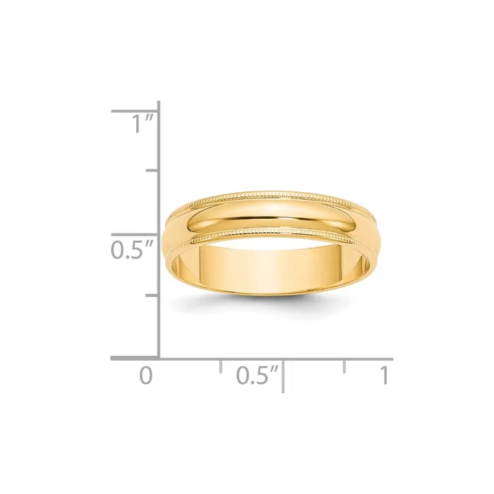 Solid 10K Yellow Gold 5mm Light Weight Milgrain Half Round MensWomens Wedding Band Ring Size 85 Goldia Rings Solid 10K Yellow Gold 5mm Light Weight Milgrain Half Round MensWomens Wedding Band Ring Size 85 Goldia Rings